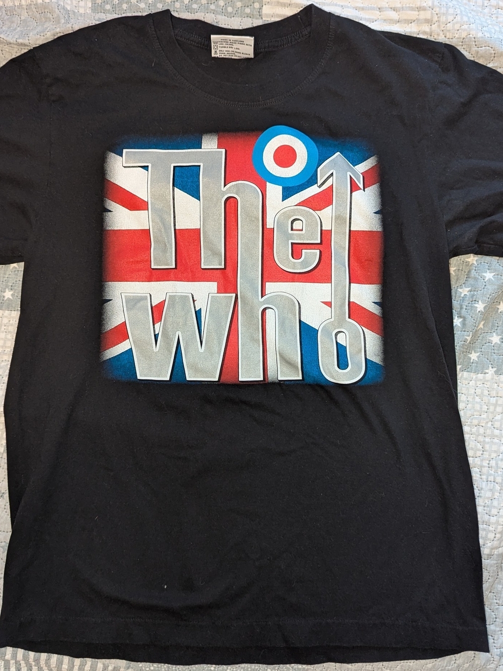 Y2K The Who Band T-Shirt Large Black Graphic Short Sleeve